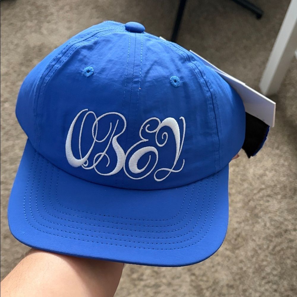 NEW Obey Script Nylon Strapback Men’s Hat Blue OS